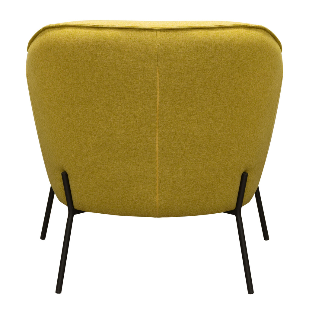Status Accent Chair in Yellow Fabric with Metal Leg by Diamond Sofa