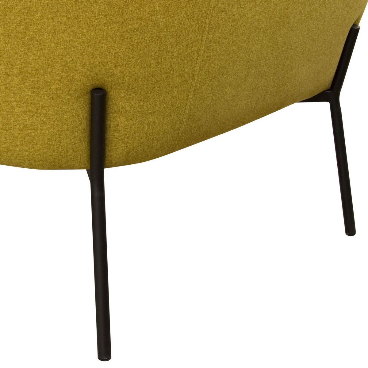 Status Accent Chair in Yellow Fabric with Metal Leg by Diamond Sofa - styled in a staged room by Center Stage Home Design