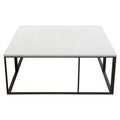 Surface Square Cocktail Table w/ Engineered Marble Top & Black Powder Coated Metal Base by Diamond Sofa
