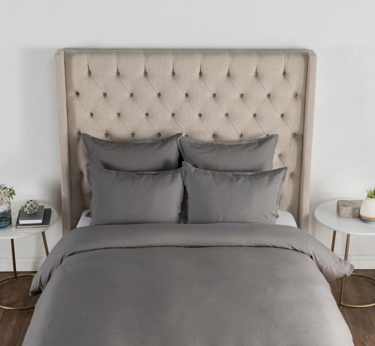 Arcadia Charcoal King Duvet — view 2