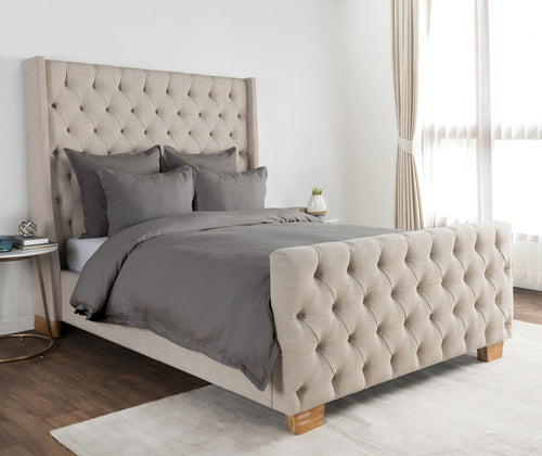 Arcadia Charcoal Queen Duvet — view 2