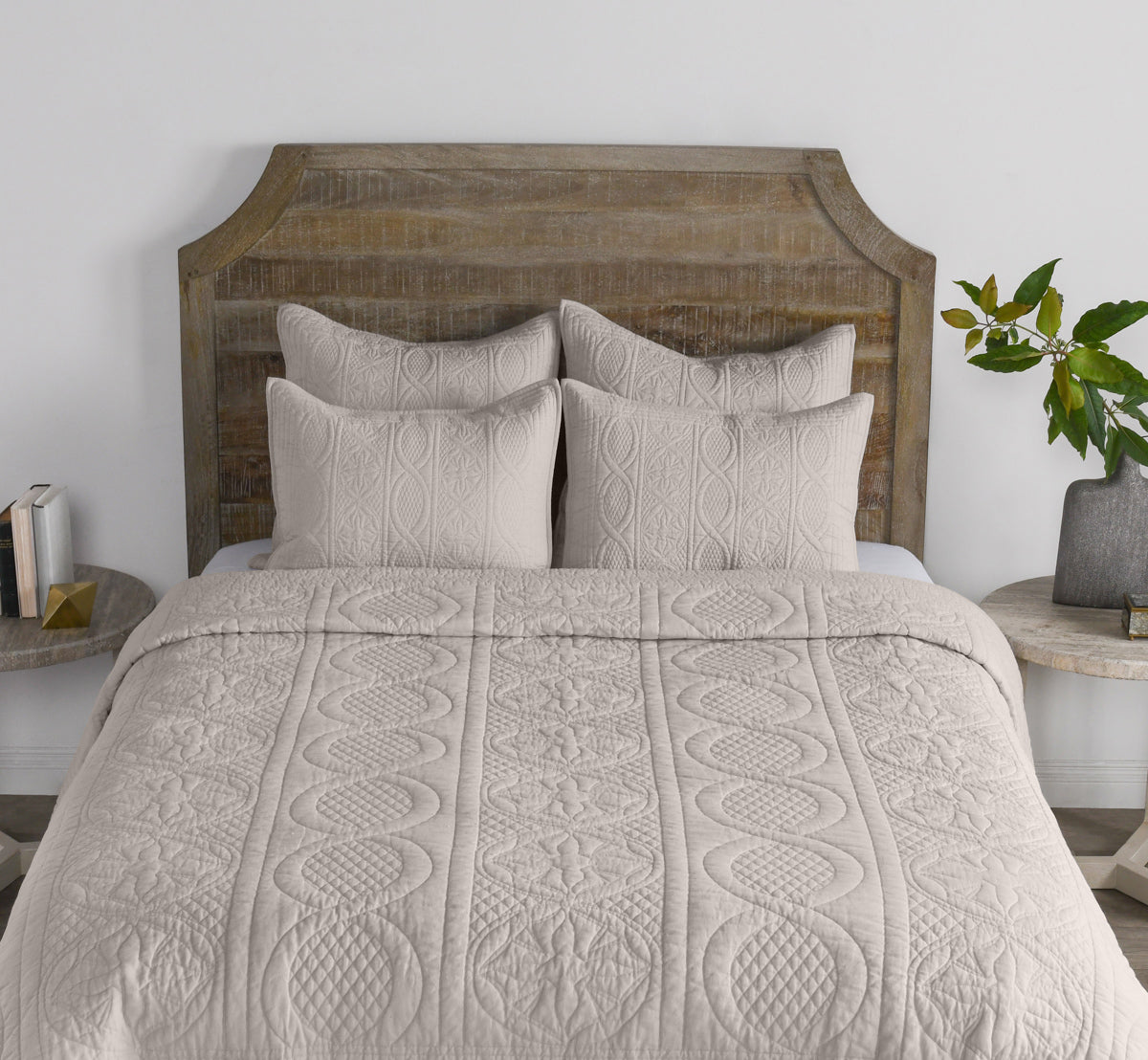 Anessa Taupe King Quilt — view 3