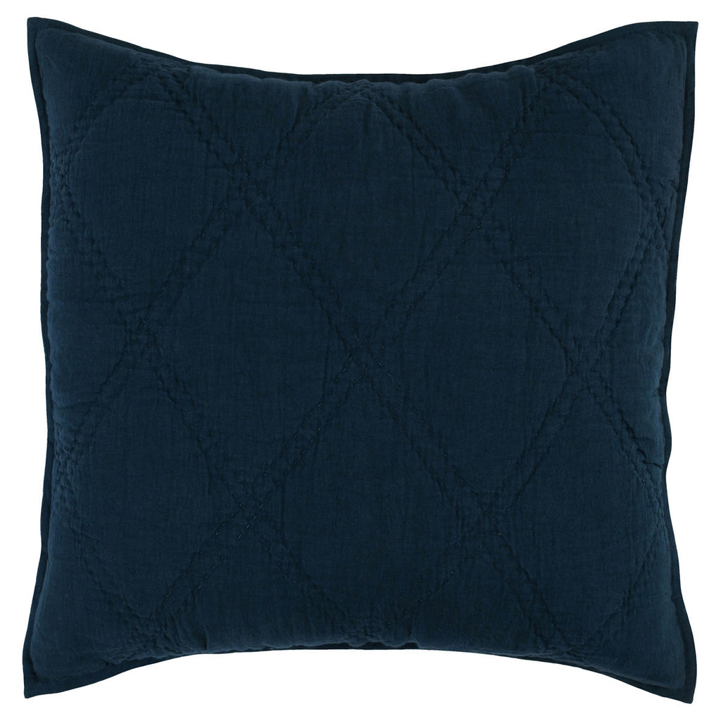 Caleb Hand Stitched Midnight Blue Euro Sham