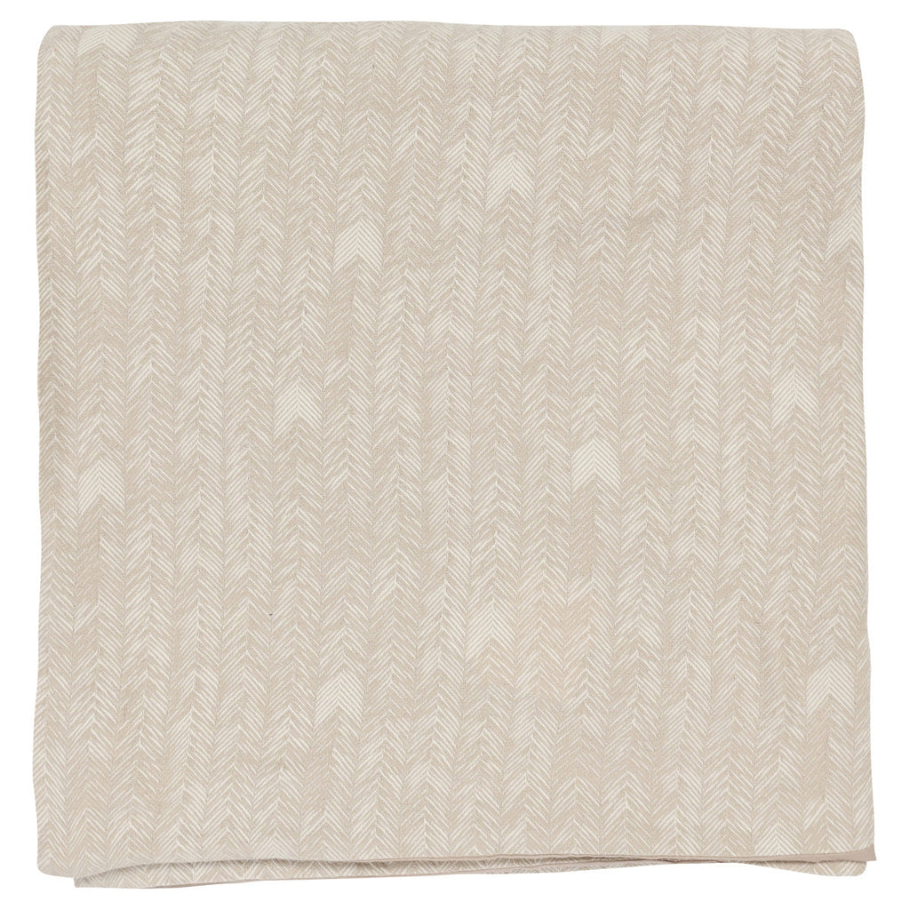 French Herringbone Natural Queen Duvet — view 2