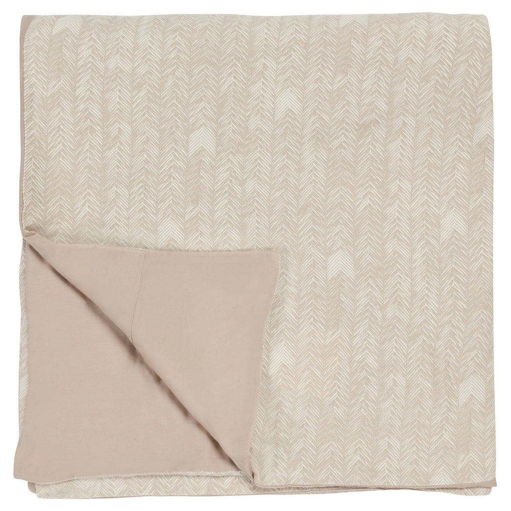 French Herringbone Natural Queen Duvet — view 3
