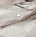 French Herringbone Natural Queen Duvet