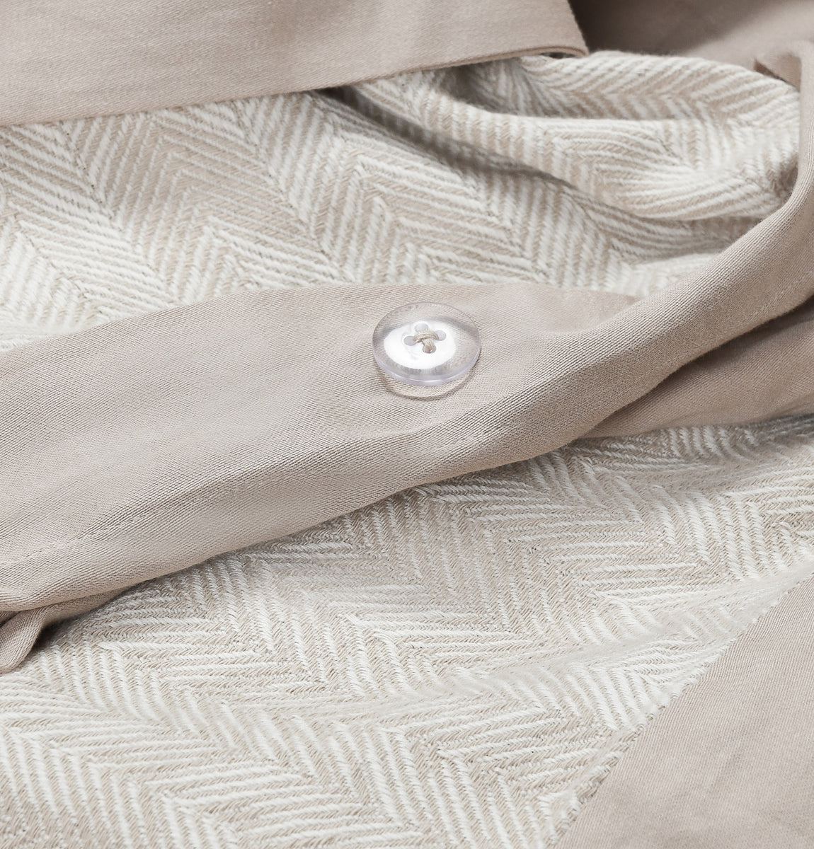 French Herringbone Natural Queen Duvet