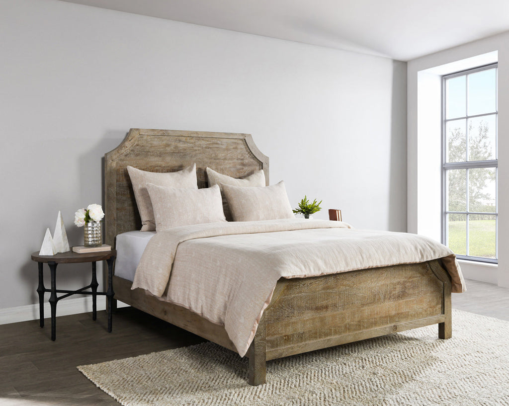 French Herringbone Natural Queen Duvet — view 4
