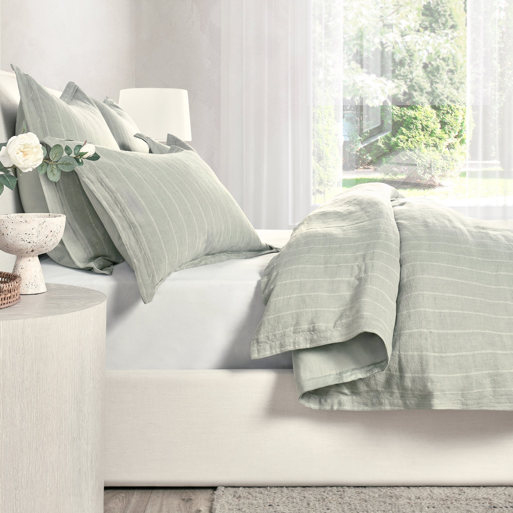 Monaco Sage Queen Duvet — view 3