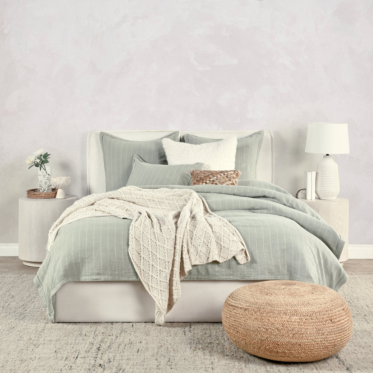 Monaco Sage Queen Duvet — view 6