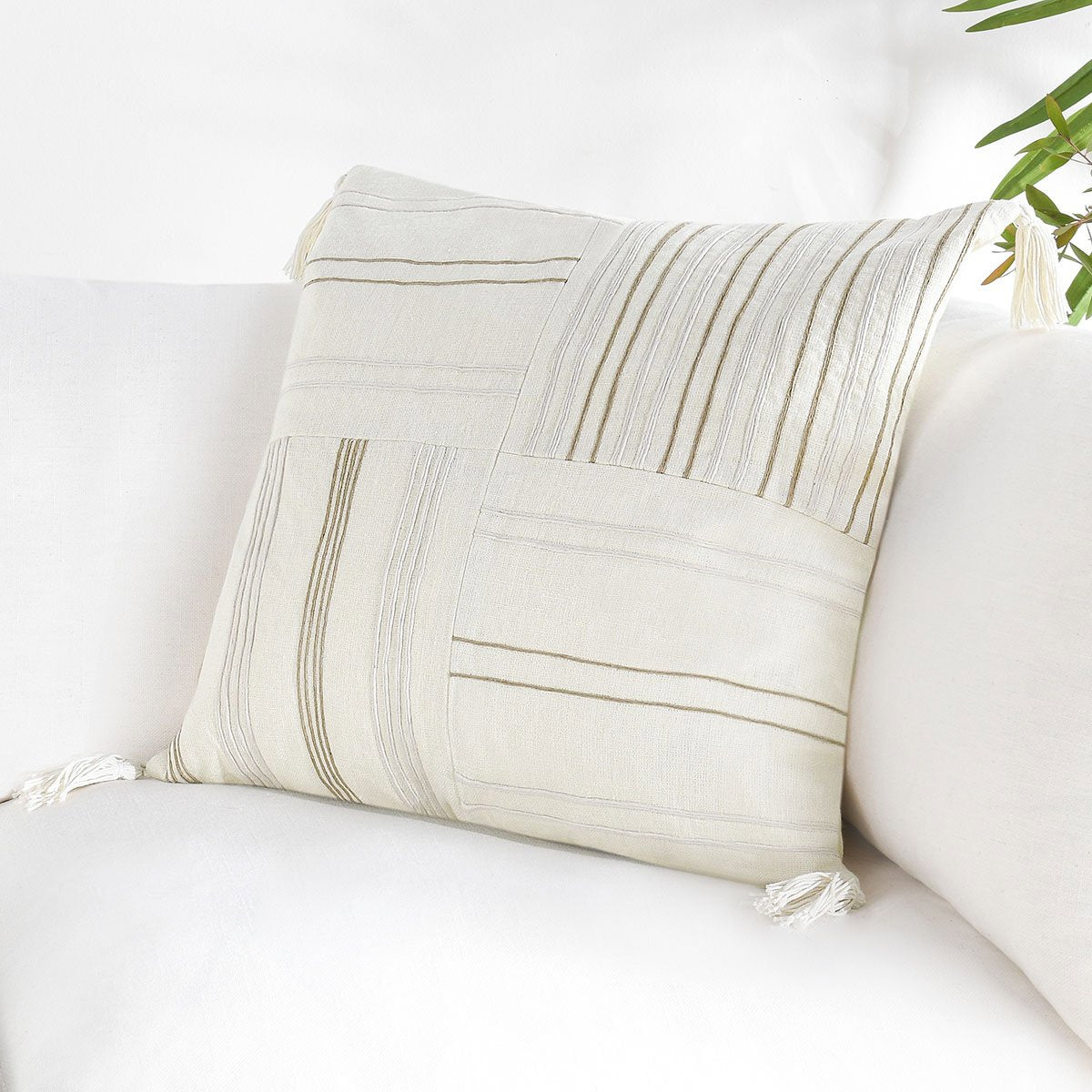 Apana Ivory/Natural 22x22 Pillow — view 2