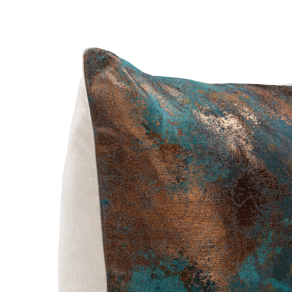 EQ Onara Teal/Antique Bronze 22x22 Pillow — view 6