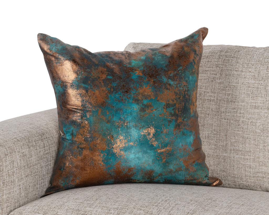 EQ Onara Teal/Antique Bronze 22x22 Pillow — view 2