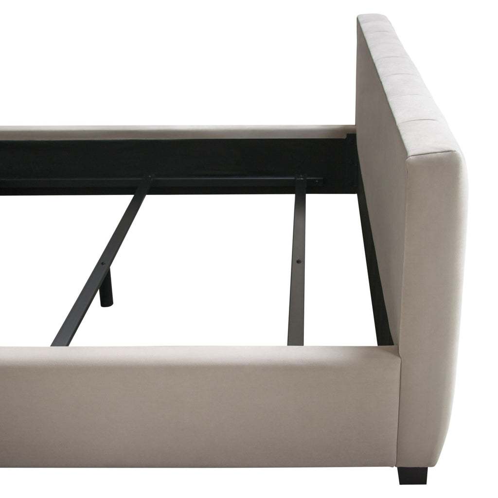 Venus Vertical Channel Tufted Eastern King Bed in Light Grey Velvet by Diamond Sofa