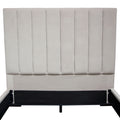 Venus Vertical Channel Tufted Queen Bed in Light Grey Velvet by Diamond Sofa