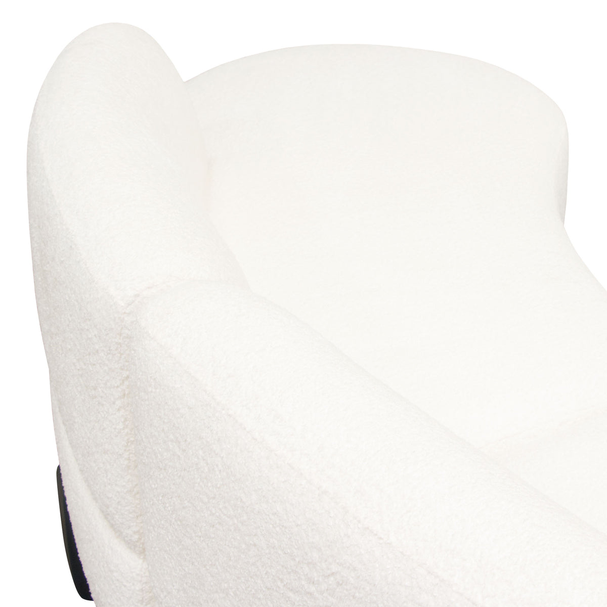 Vesper 2PC Modular Curved Armless Chaise in Faux White Shearling w/ Black Wood Leg Base by Diamond Sofa