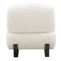 Vesper Armless Chair in Faux White Shearling w/ Black Wood Leg Base by Diamond Sofa