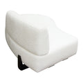 Vesper Curved Armless Right Chaise in Faux White Shearling w/ Black Wood Leg Base by Diamond Sofa
