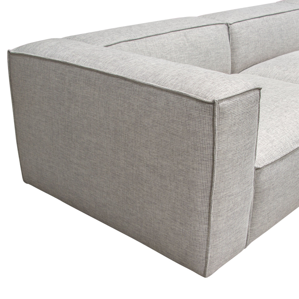 Vice 4PC Modular Sectional in Barley Fabric with Ottoman by Diamond Sofa - styled in a staged room by Center Stage Home Design