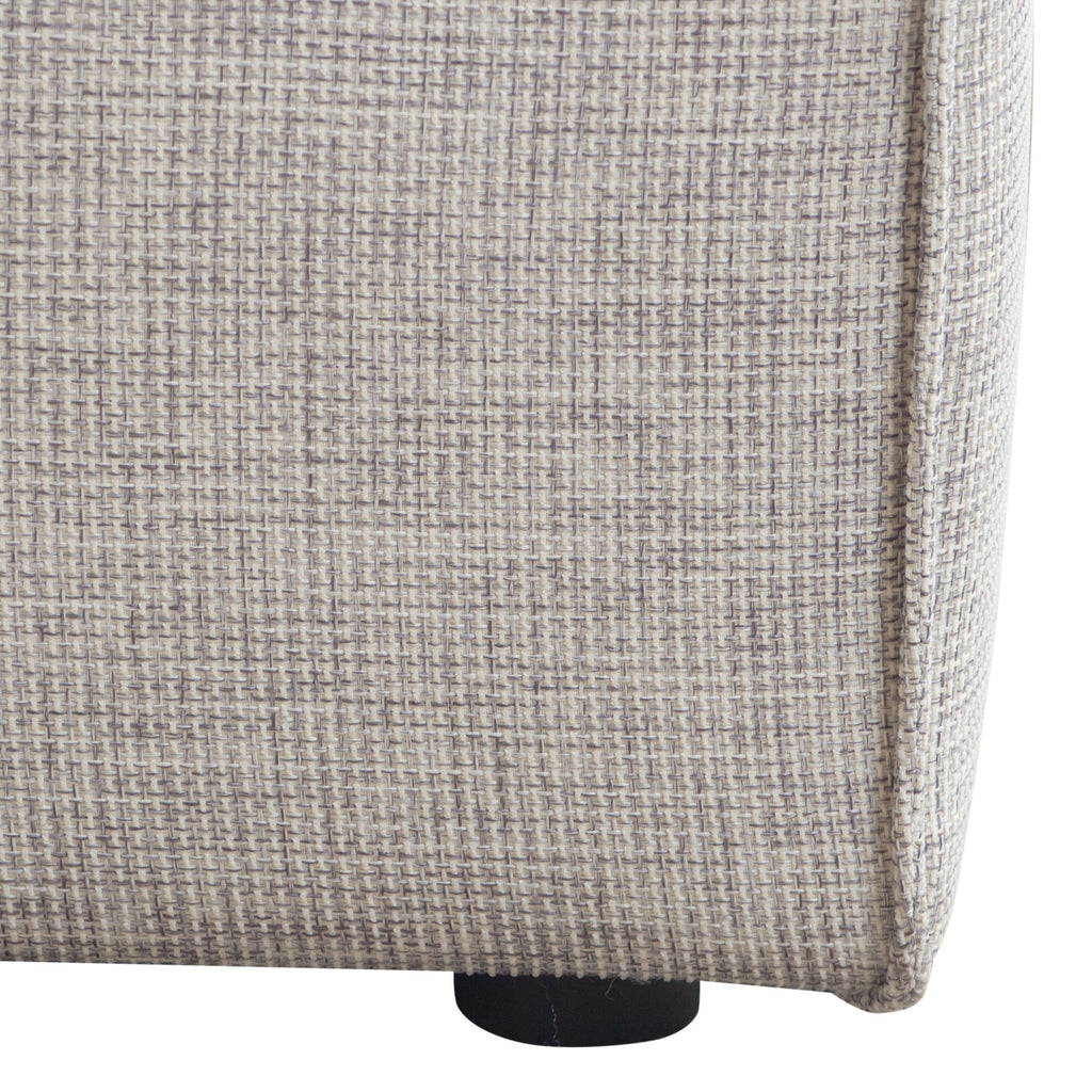 Vice Square Ottoman in Barley Fabric by Diamond Sofa - styled in a staged room by Center Stage Home Design
