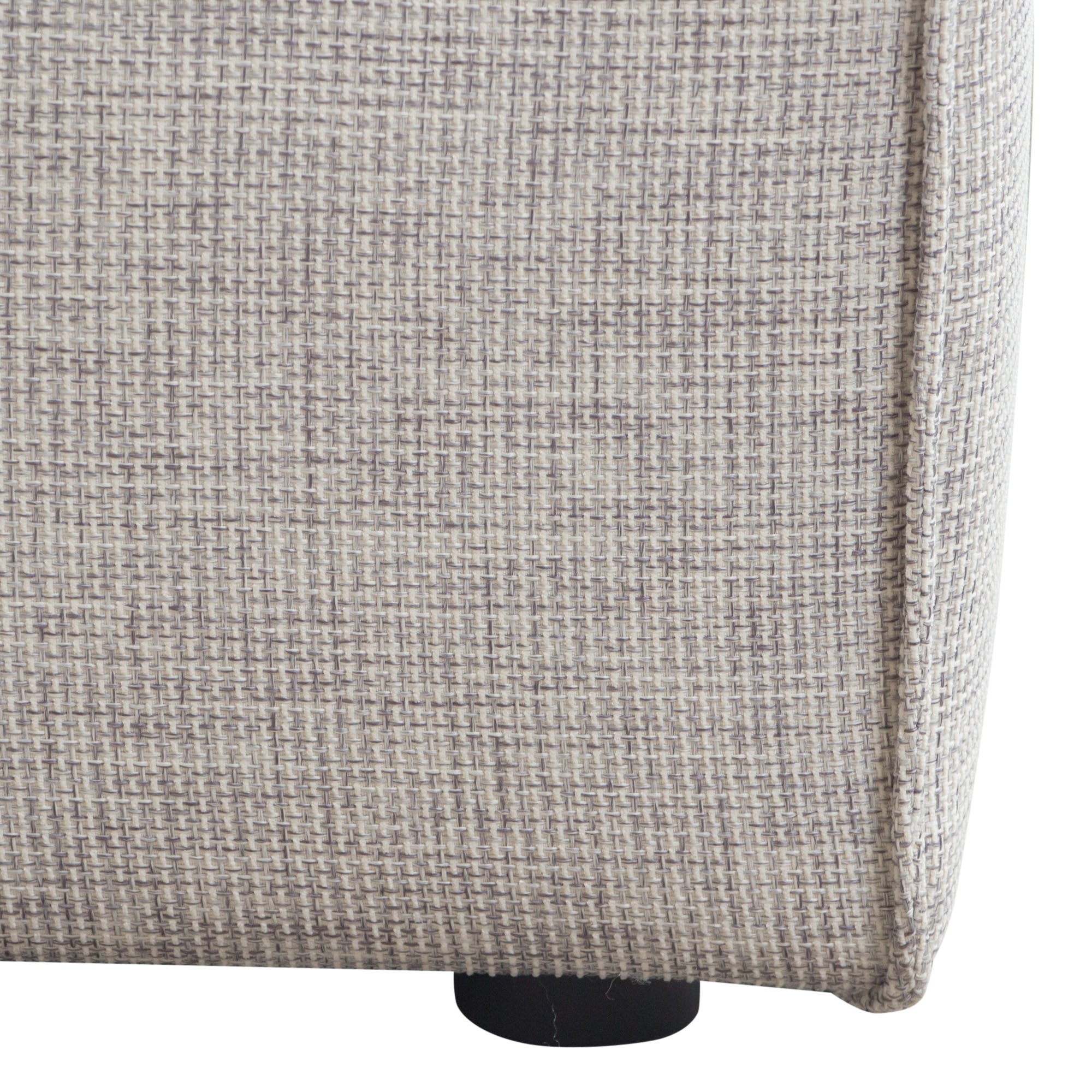 Vice Square Ottoman in Barley Fabric by Diamond Sofa - styled in a staged room by Center Stage Home Design