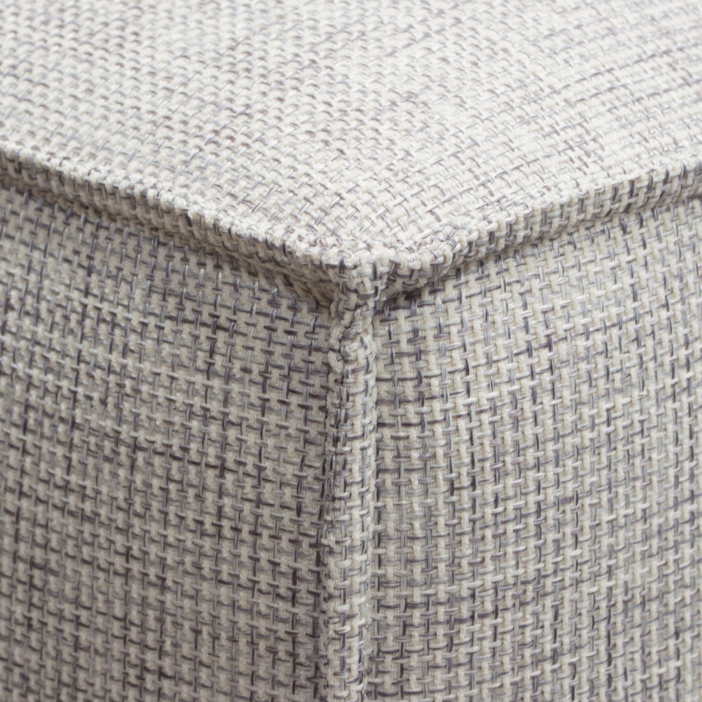 Vice Square Ottoman in Barley Fabric by Diamond Sofa - styled in a staged room by Center Stage Home Design