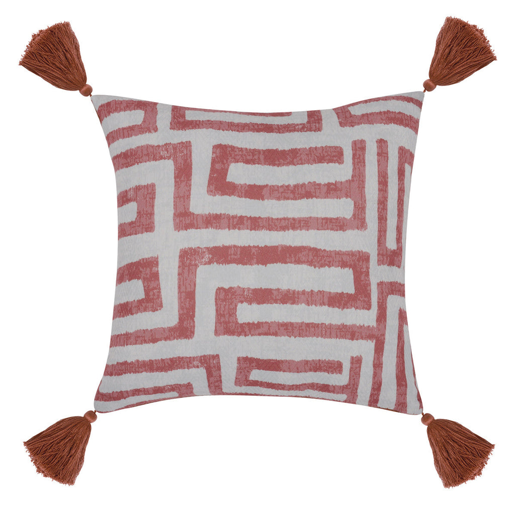 Indoor/Outdoor Karo Red Clay 20x20 Pillow