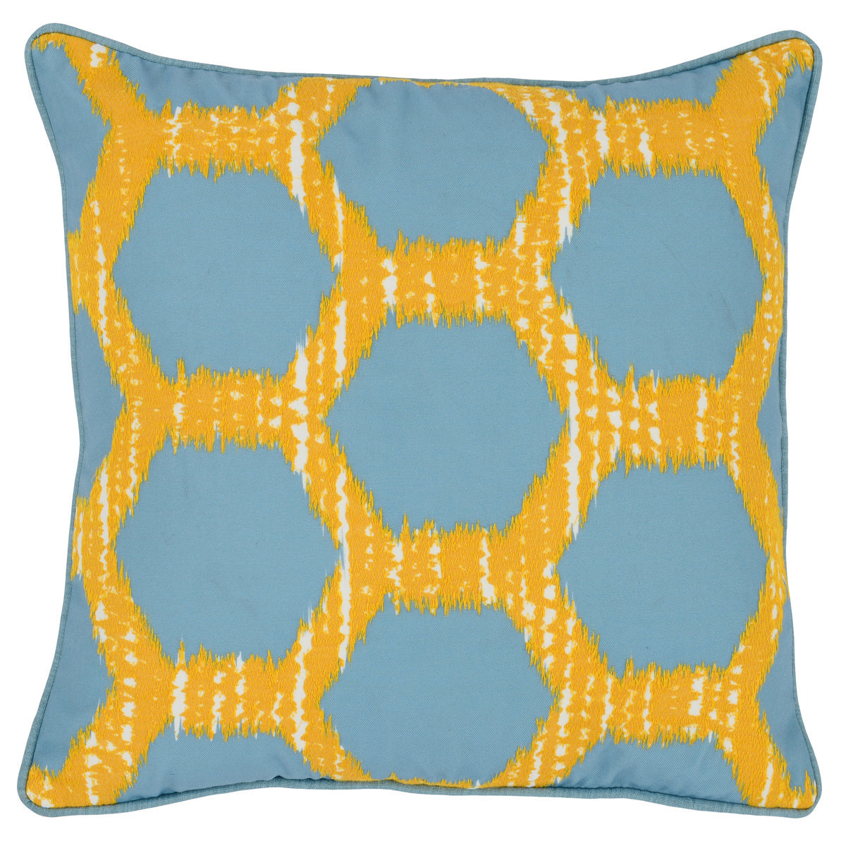 Indoor/Outdoor Gaines Yellow/Blue 20x20 Pillow