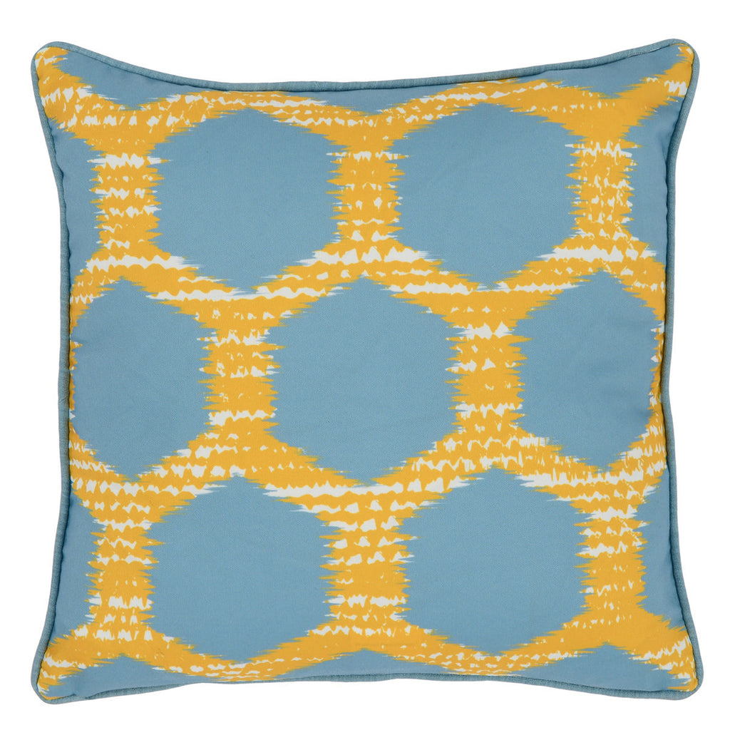 Indoor/Outdoor Gaines Yellow/Blue 20x20 Pillow — view 2