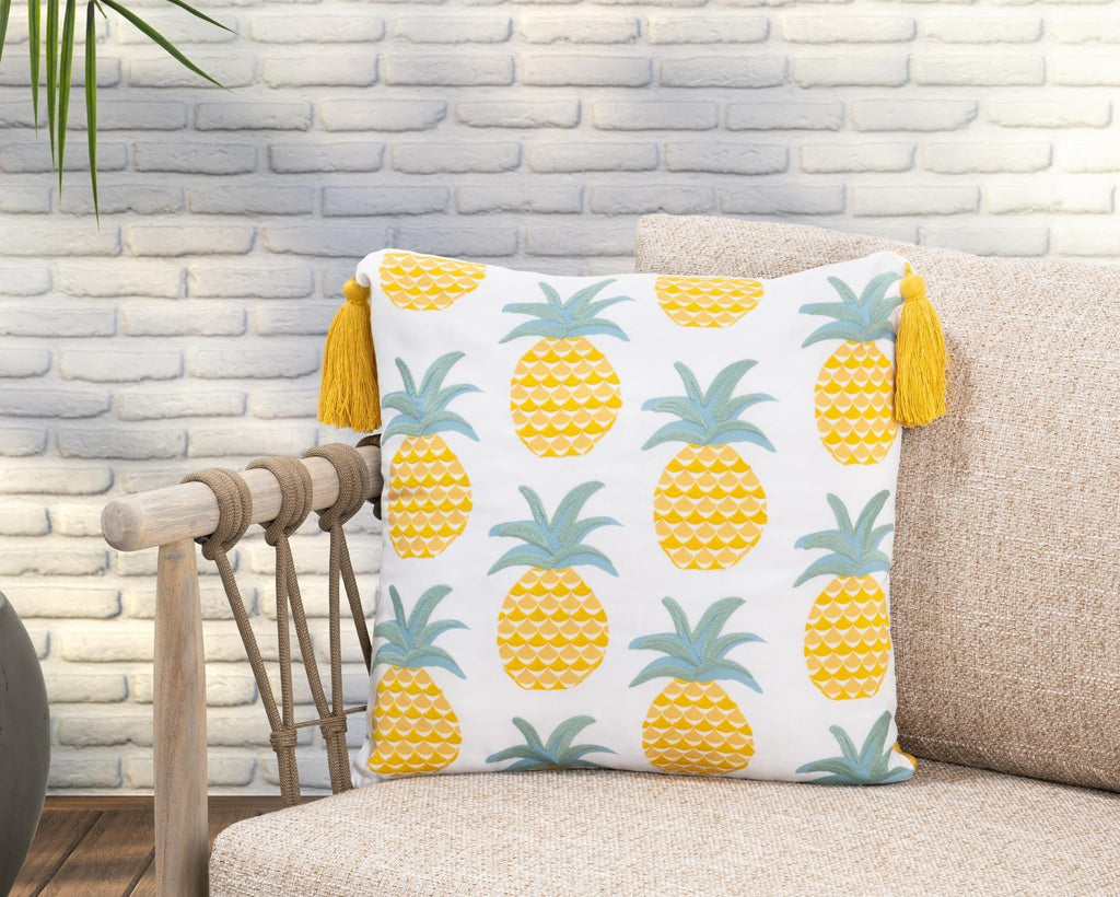 Indoor/Outdoor Sonoma Yellow Multi 18x18 Pillow — view 3