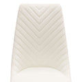 Vogue Set of (2) Dining Chairs in Cream Velvet with Polished Gold Metal Base by Diamond Sofa