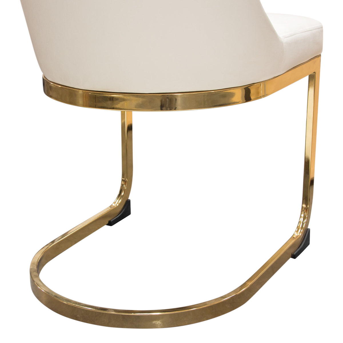 Vogue Set of (2) Dining Chairs in Cream Velvet with Polished Gold Metal Base by Diamond Sofa - styled in a staged room by Center Stage Home Design