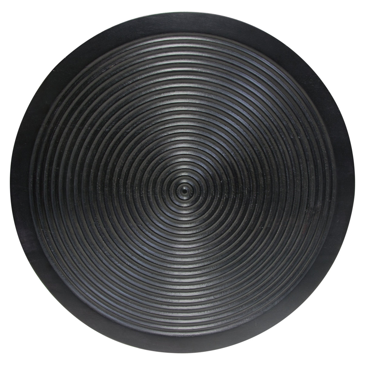 Vortex Round End Table in Solid Mango Wood Top in Black Finish & Iron Legs by Diamond Sofa