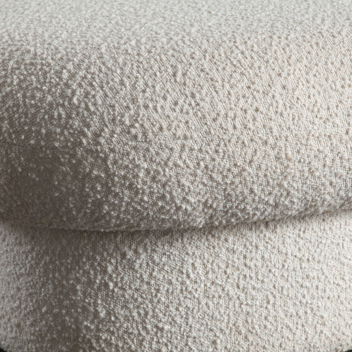 Wave Curved Accent Bench in Ivory Boucle Fabric by Diamond Sofa - styled in a staged room by Center Stage Home Design