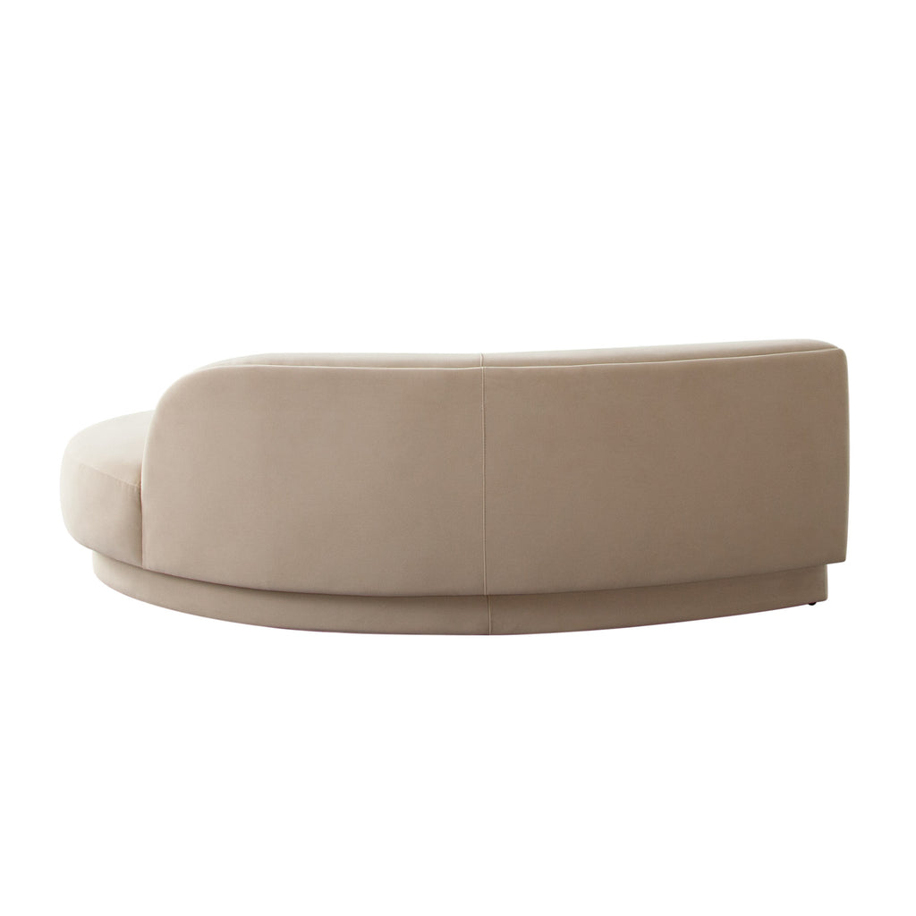 Zelda RF Curved Chaise in Light Camel Performance Velvet w/ (1) Accent Pillow Ball by Diamond Sofa