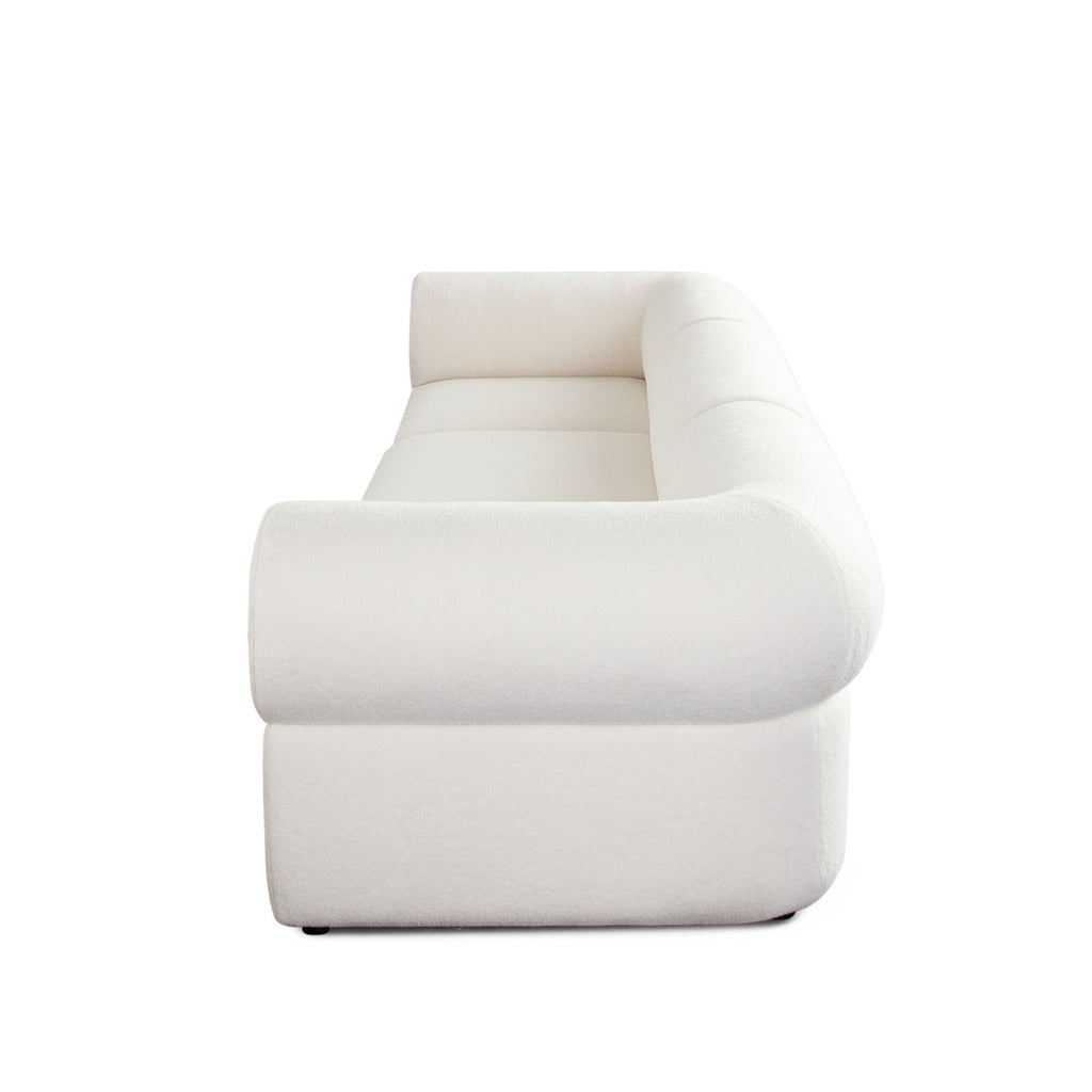 Zia 3PC Modular Sofa in Ivory Sherpa Fabric by Diamond Sofa