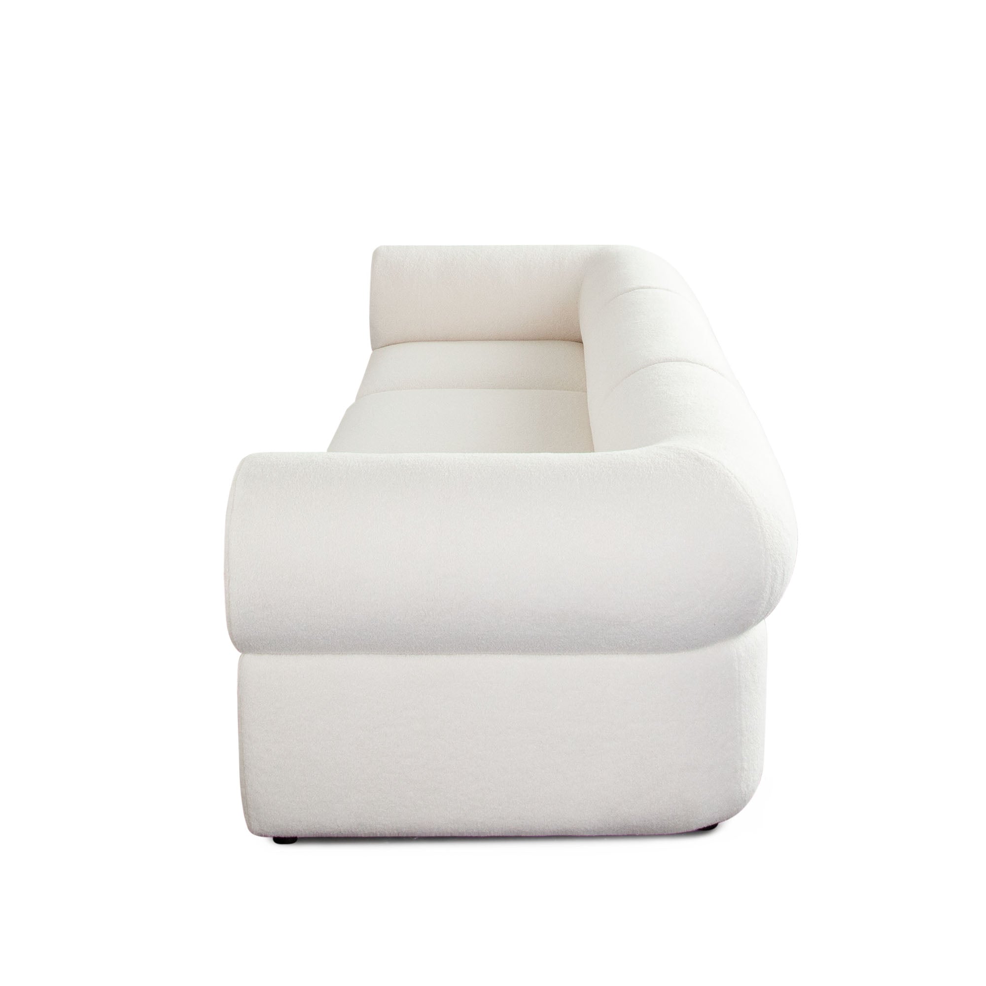 Zia 3PC Modular Sofa in Ivory Sherpa Fabric by Diamond Sofa