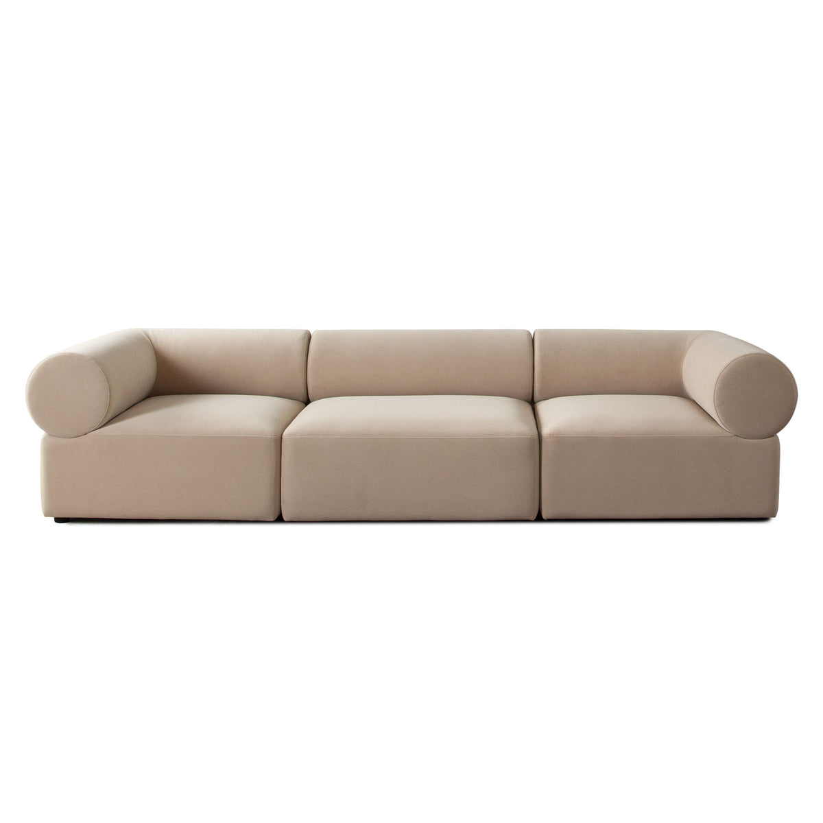 Zia 3PC Modular Sofa in Light Camel Performance Velvet Fabric by Diamond Sofa