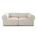 Zia 2PC Modular Sofa in Ivory Sherpa Fabric by Diamond Sofa