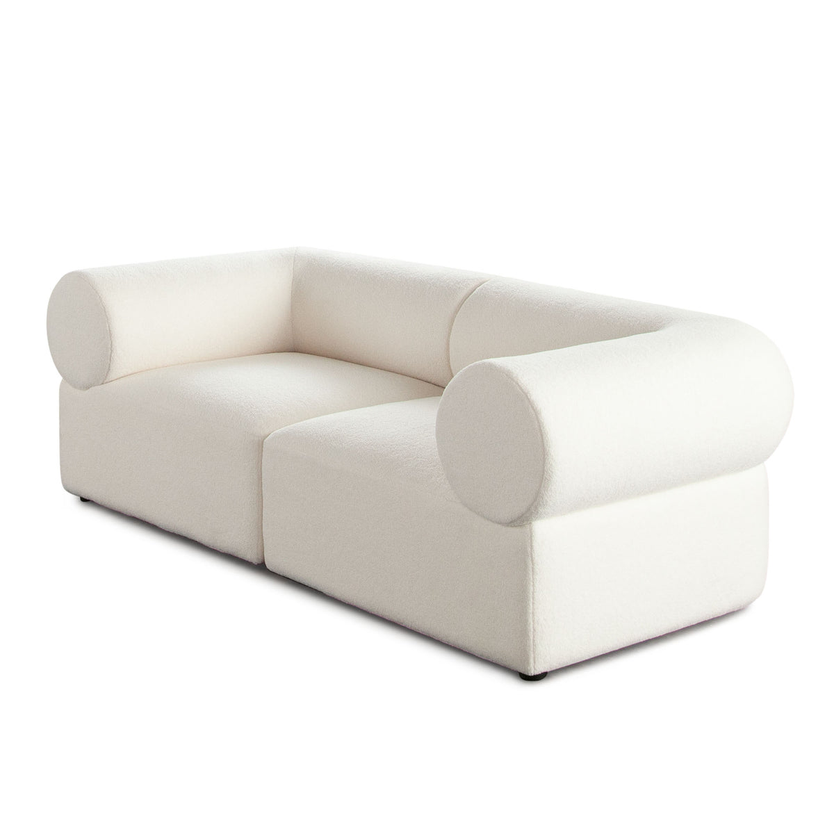 Zia 2PC Modular Sofa in Ivory Sherpa Fabric by Diamond Sofa