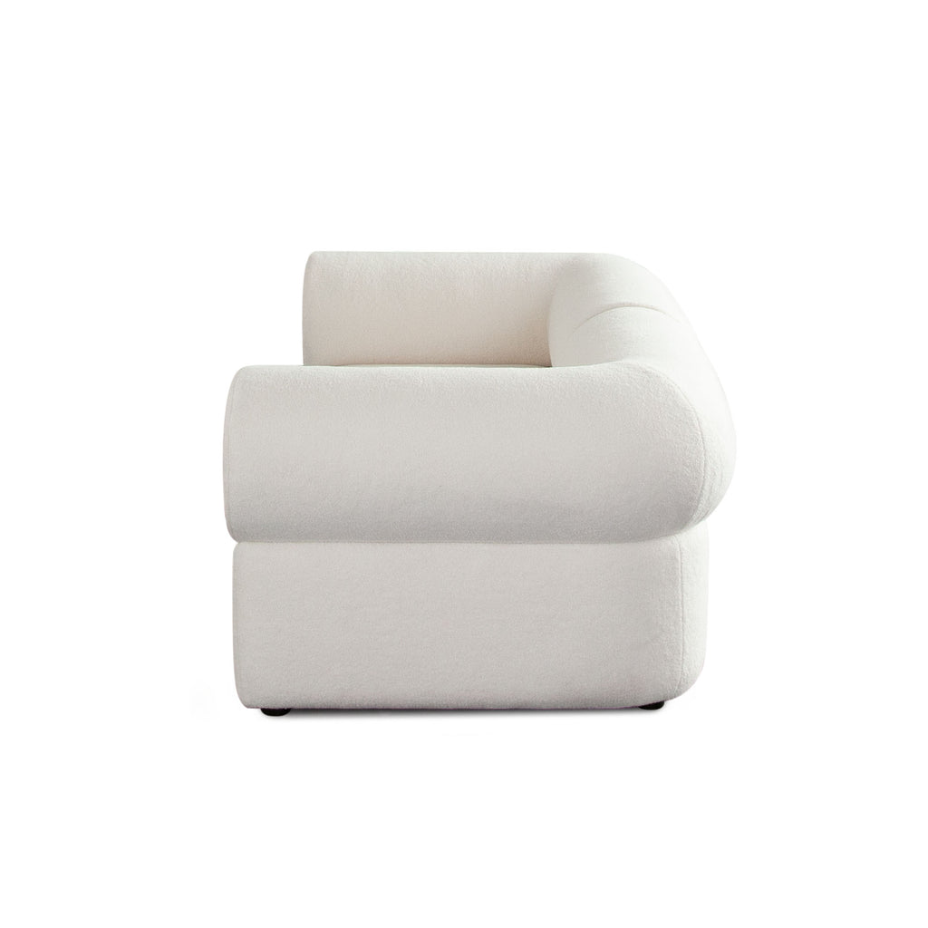 Zia 2PC Modular Sofa in Ivory Sherpa Fabric by Diamond Sofa