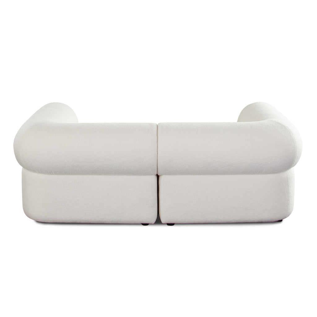 Zia 2PC Modular Sofa in Ivory Sherpa Fabric by Diamond Sofa