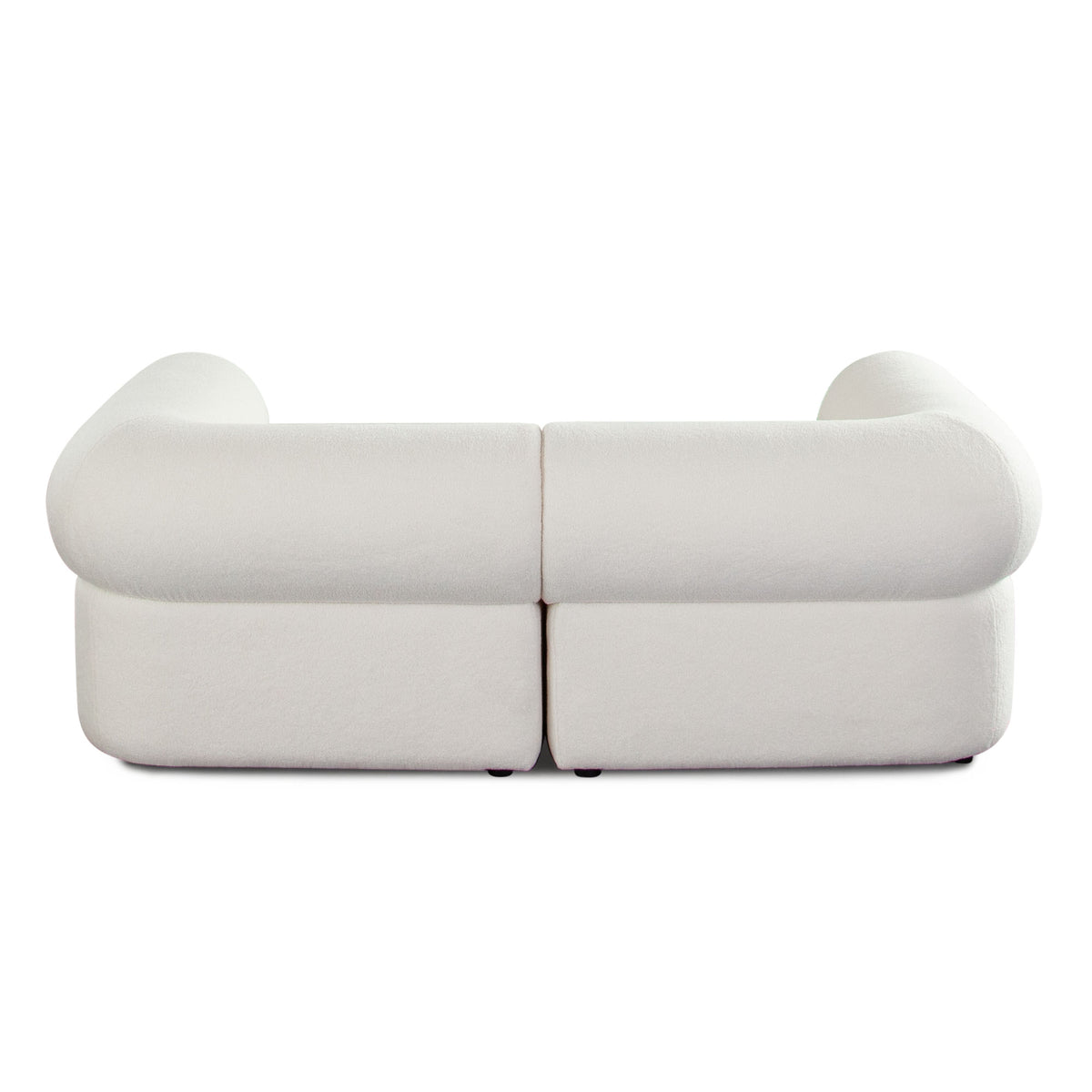 Zia 2PC Modular Sofa in Ivory Sherpa Fabric by Diamond Sofa