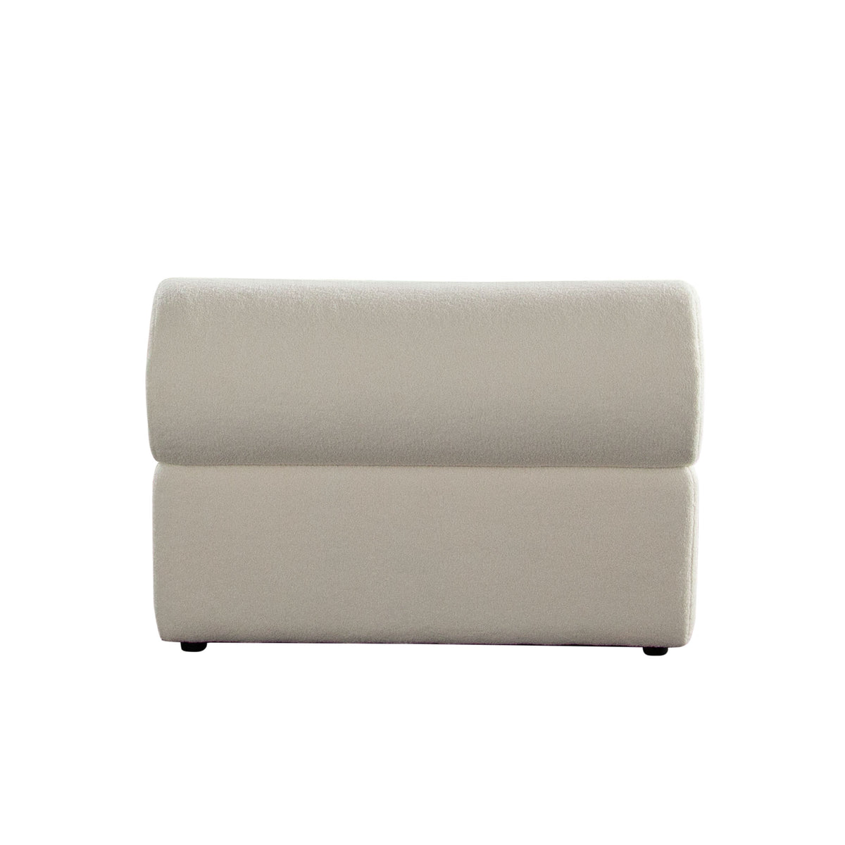Zia Armless Chair in Ivory Sherpa Fabric by Diamond Sofa