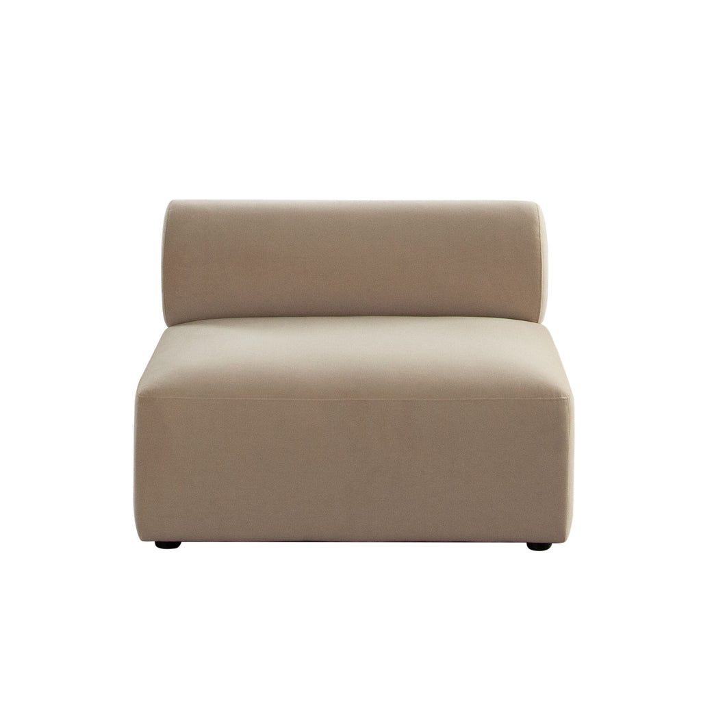Zia Armless Chair in Light Camel Performance Velvet Fabric by Diamond Sofa
