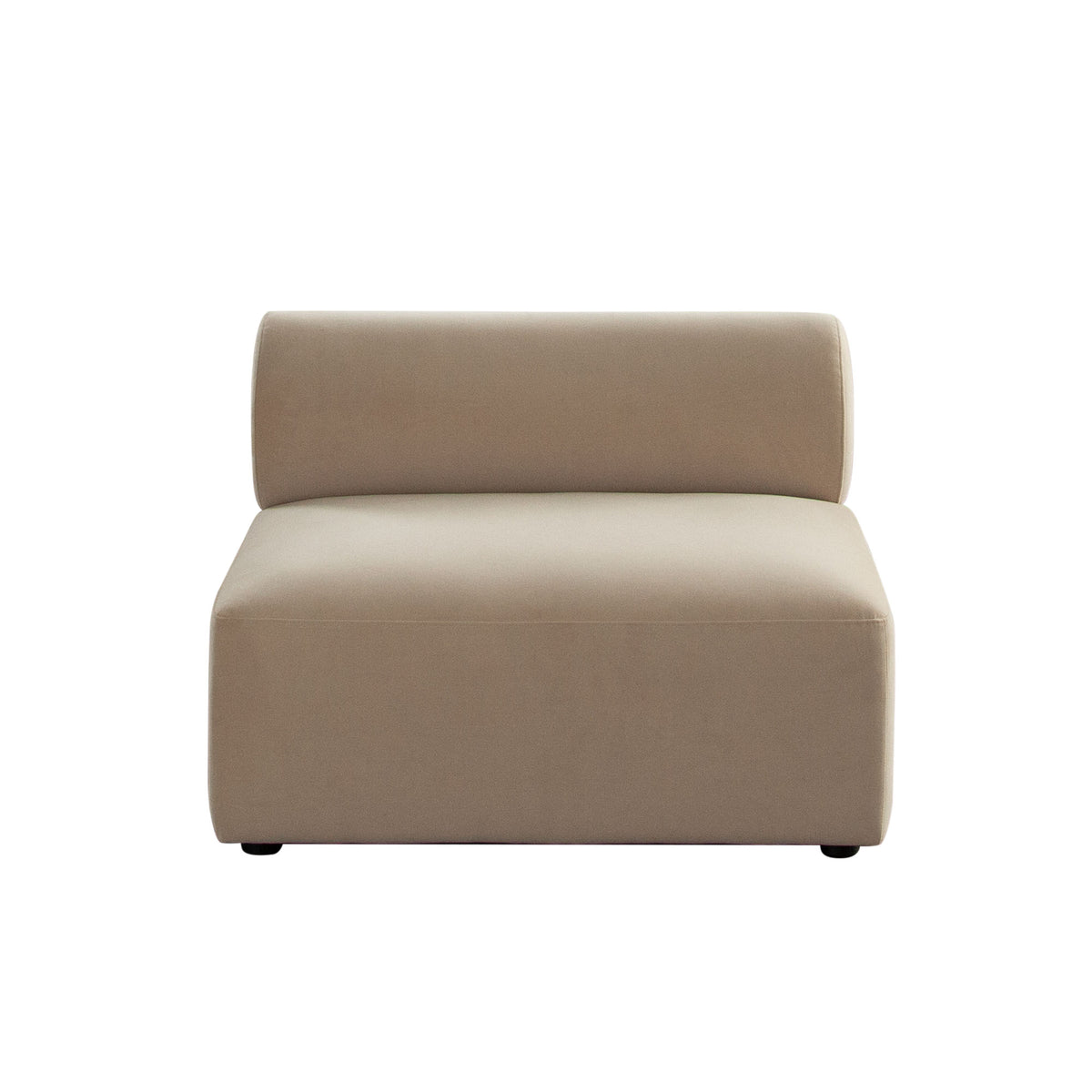 Zia Armless Chair in Light Camel Performance Velvet Fabric by Diamond Sofa