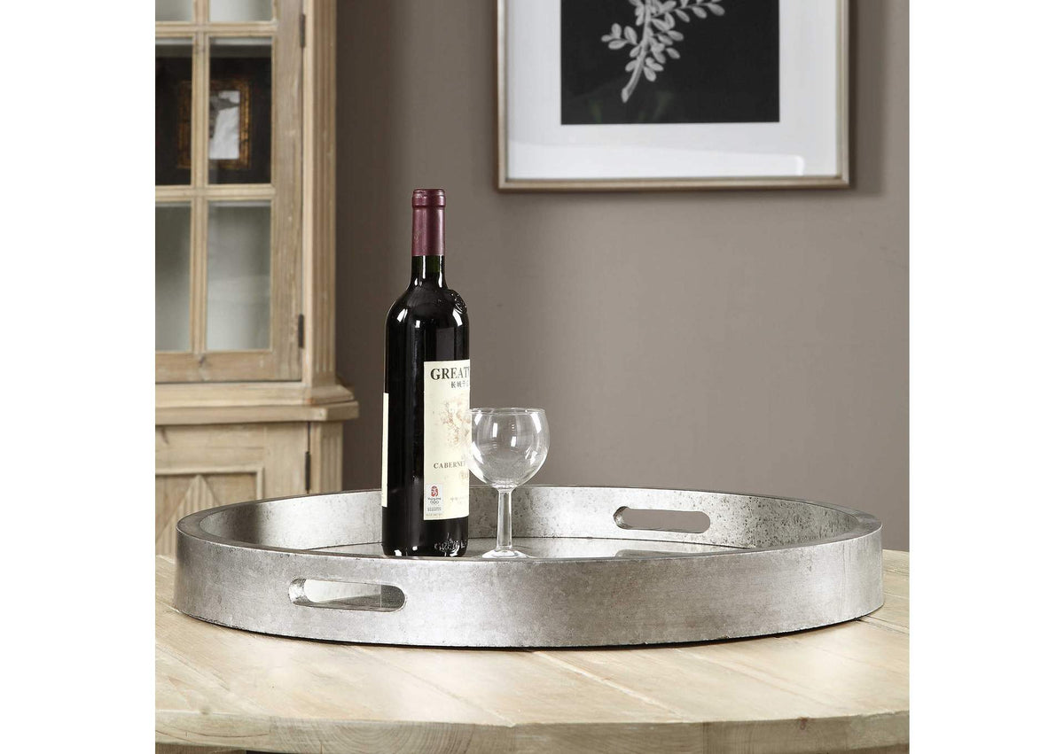 19997 Uttermost Bechet Round Silver Tray