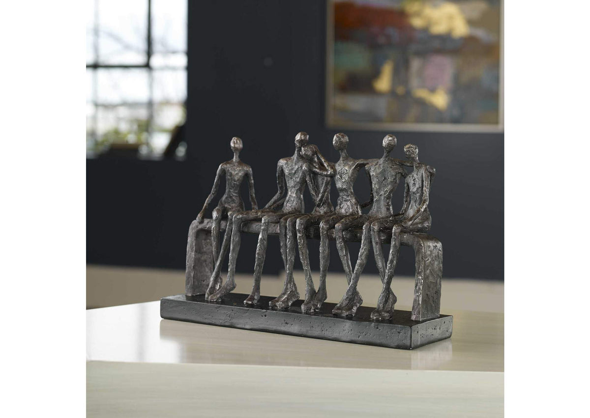 18991 Uttermost Camaraderie Aged Silver Figurine