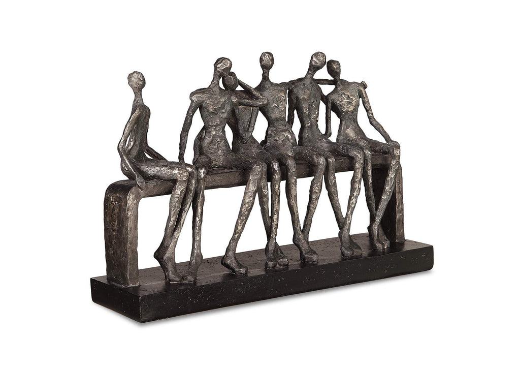18991 Uttermost Camaraderie Aged Silver Figurine