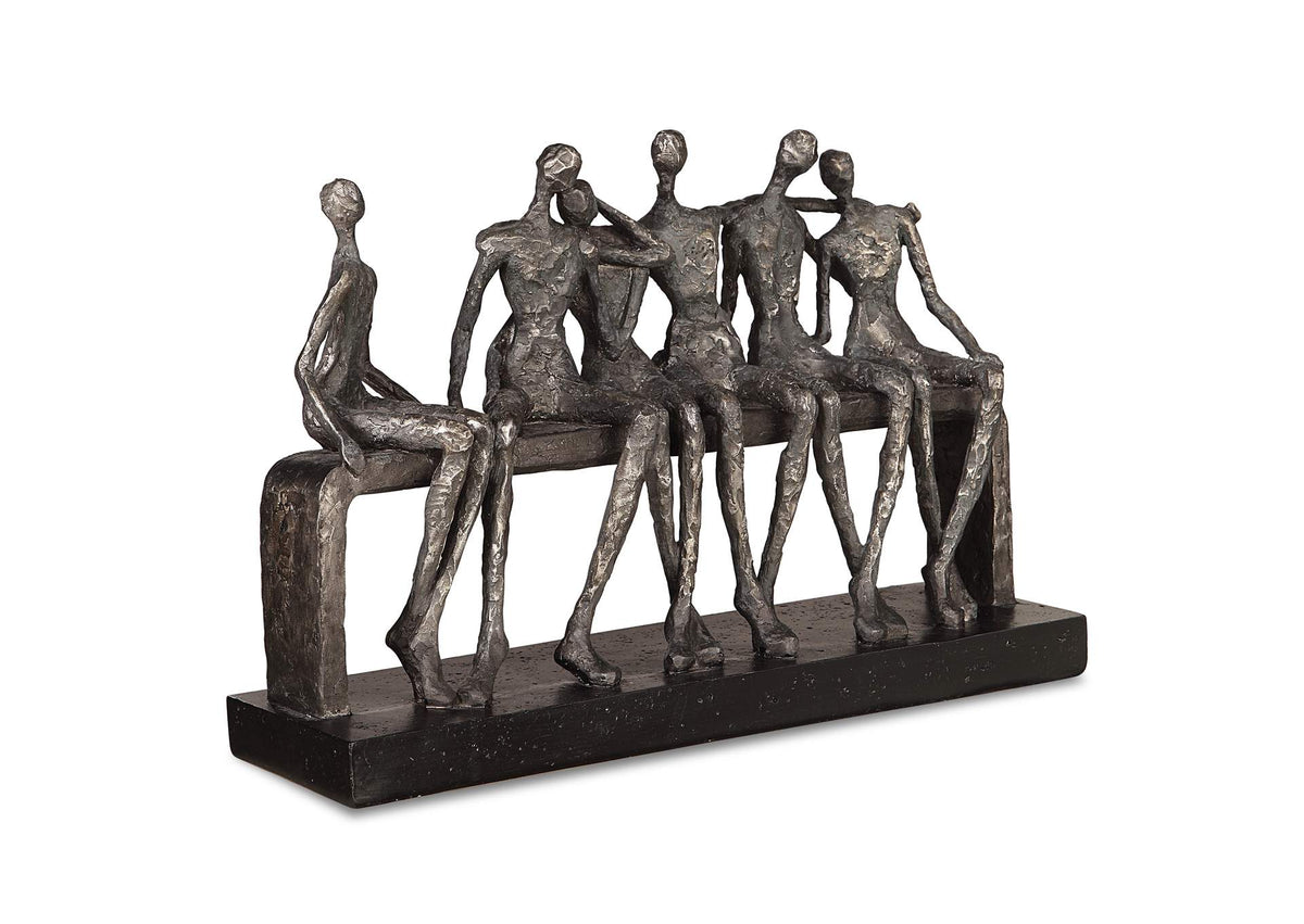 18991 Uttermost Camaraderie Aged Silver Figurine